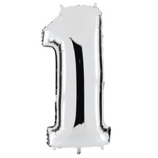 Balon srebrni "1" 100 cm 1 kom