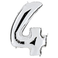 Balon srebrni "4" 100 cm 1 kom