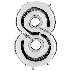 Balon srebrni "8" 100 cm 1 kom