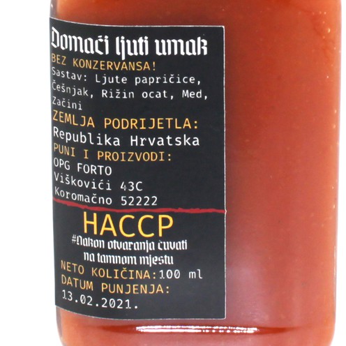 Domaći ljuti umak Forto Jugo 100 ml
