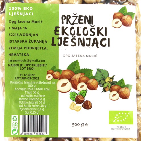 Prženi eko lješnjaci 500 g