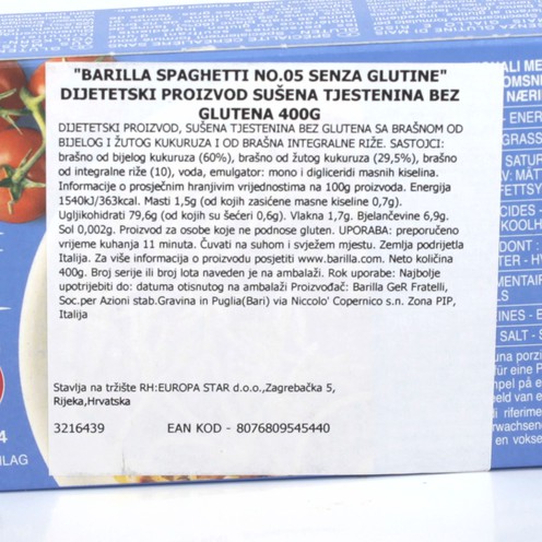 Tjestenina spaghetti bez glutena 400 g