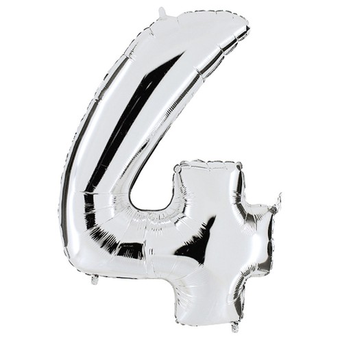 Balon srebrni "4" 100 cm 1 kom