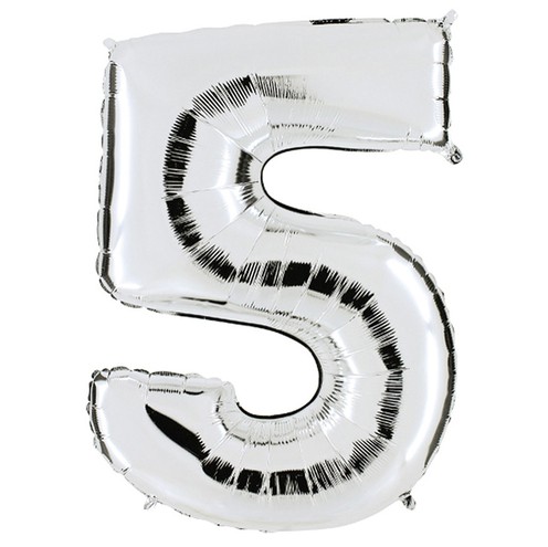 Balon srebrni "5" 100 cm 1 kom