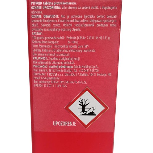 Tablete protiv komaraca Pitroid 30 komada