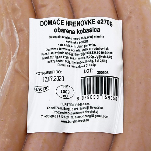 Domaće hrenovke 270 g