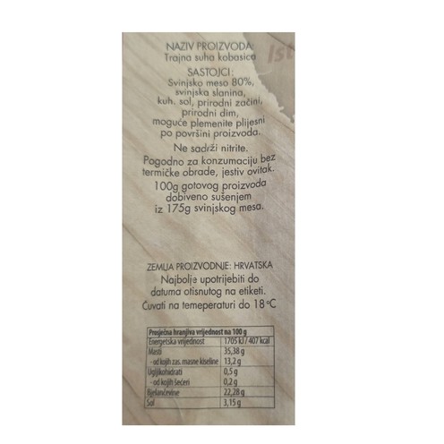 Suha istarska starinska kobasica 167 g