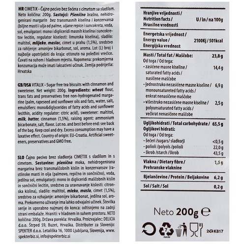Cimetix keksi bez šećera 200 g