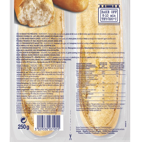 Kruh baguette 250 g (2 kom)