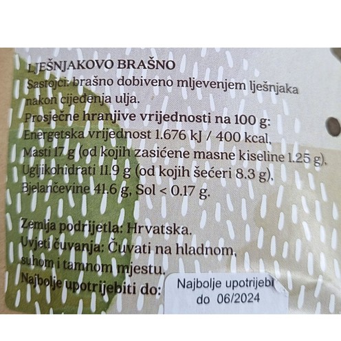 Lješnjakovo brašno 500 g