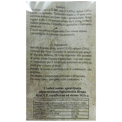 Zelene lazanje 500 g