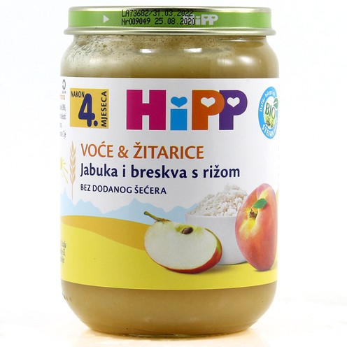 Hipp jabuka i breskva s rižom 190 g