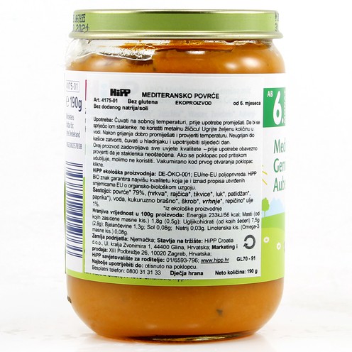 Hipp mediteransko povrće 190 g