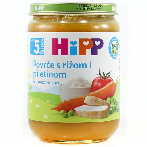 Hipp povrće s rižom i piletinom 190 g