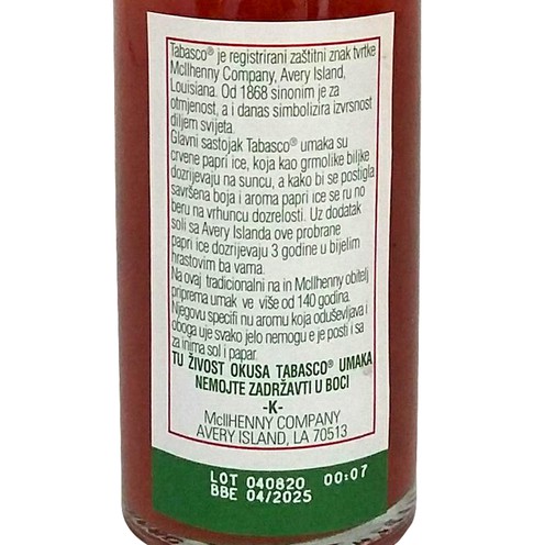 Tabasco pepper sauce 60 ml