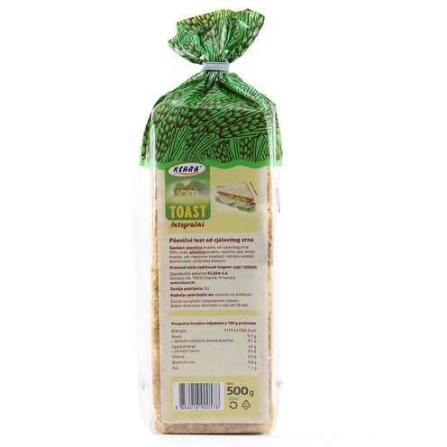 Toast s integralnim brašnom 500 g