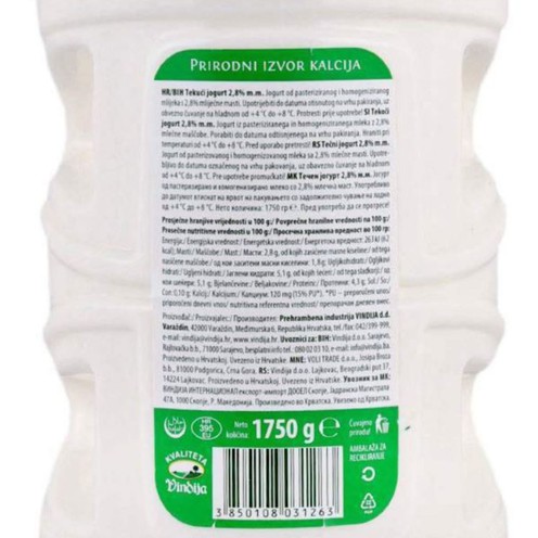 Jogurt tekući 2,8% m.m. 1,7 l