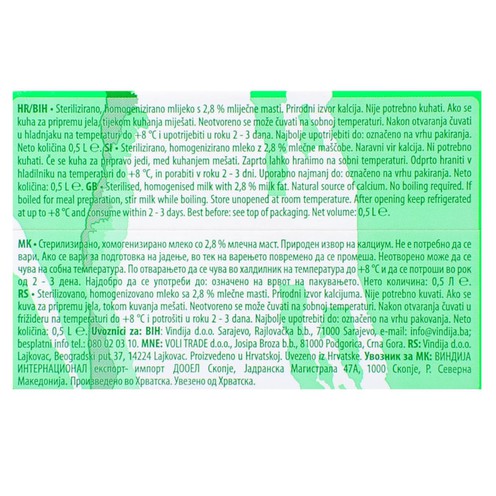 Mlijeko trajno 2,8% mm 0,5 l