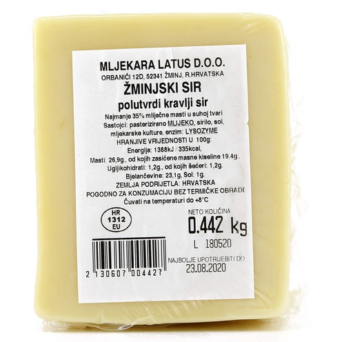 Žminjski sir kravlji polutvrdi cca 470 g