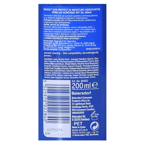 Nivea Sun Protect & Moisture SPF 30 200 ml