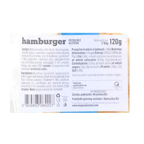 Pecivo hamburger 120 g (2x60 g)