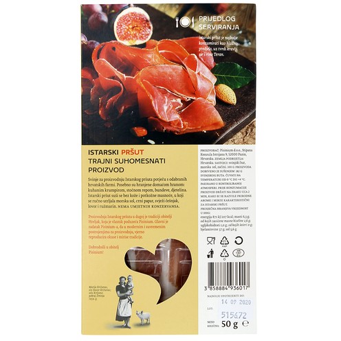 Sliced Istrian prosciutto 50 g