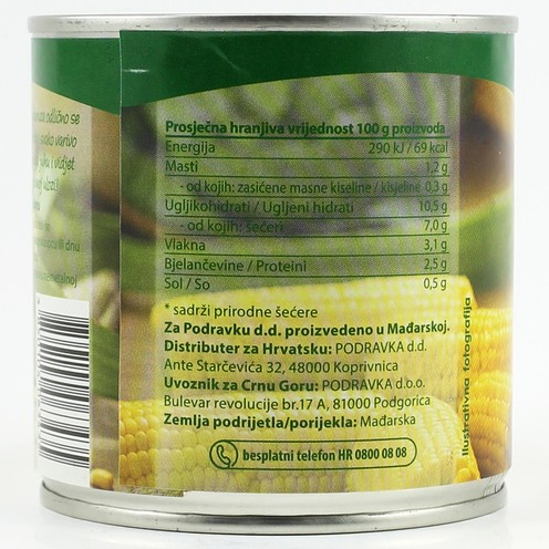 Kukuruz šećerac Podravka 340 g