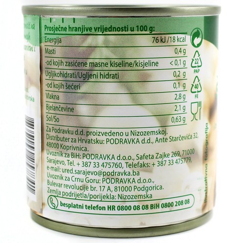 Šampinjoni rezani Podravka 200 g