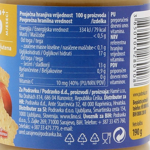 Lino kašica jabuka i keks 190 g