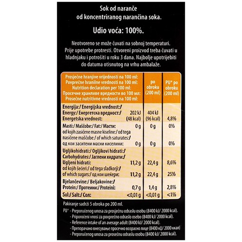 Juice 100% Orange 1 l