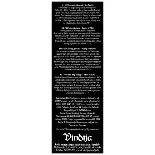 Sok 100% rajčica 1 l