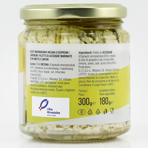 Inćuni marinirani (kopar i limun) 300 g
