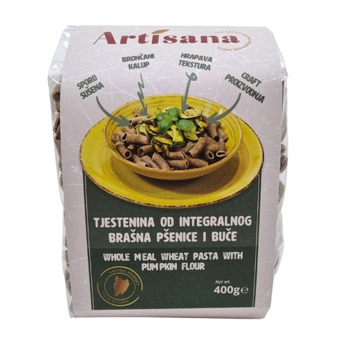 Tjestenina od integralnog brašna pšenice i buče 400 g