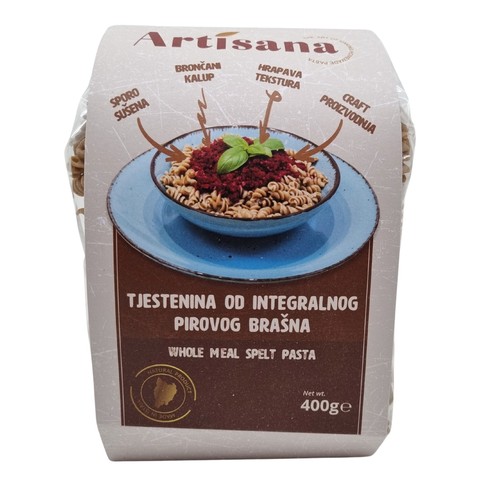 Tjestenina od integralnog pirovog brašna 400 g