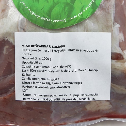 Meso boškarina u komadu za 4 osobe (1 kg)